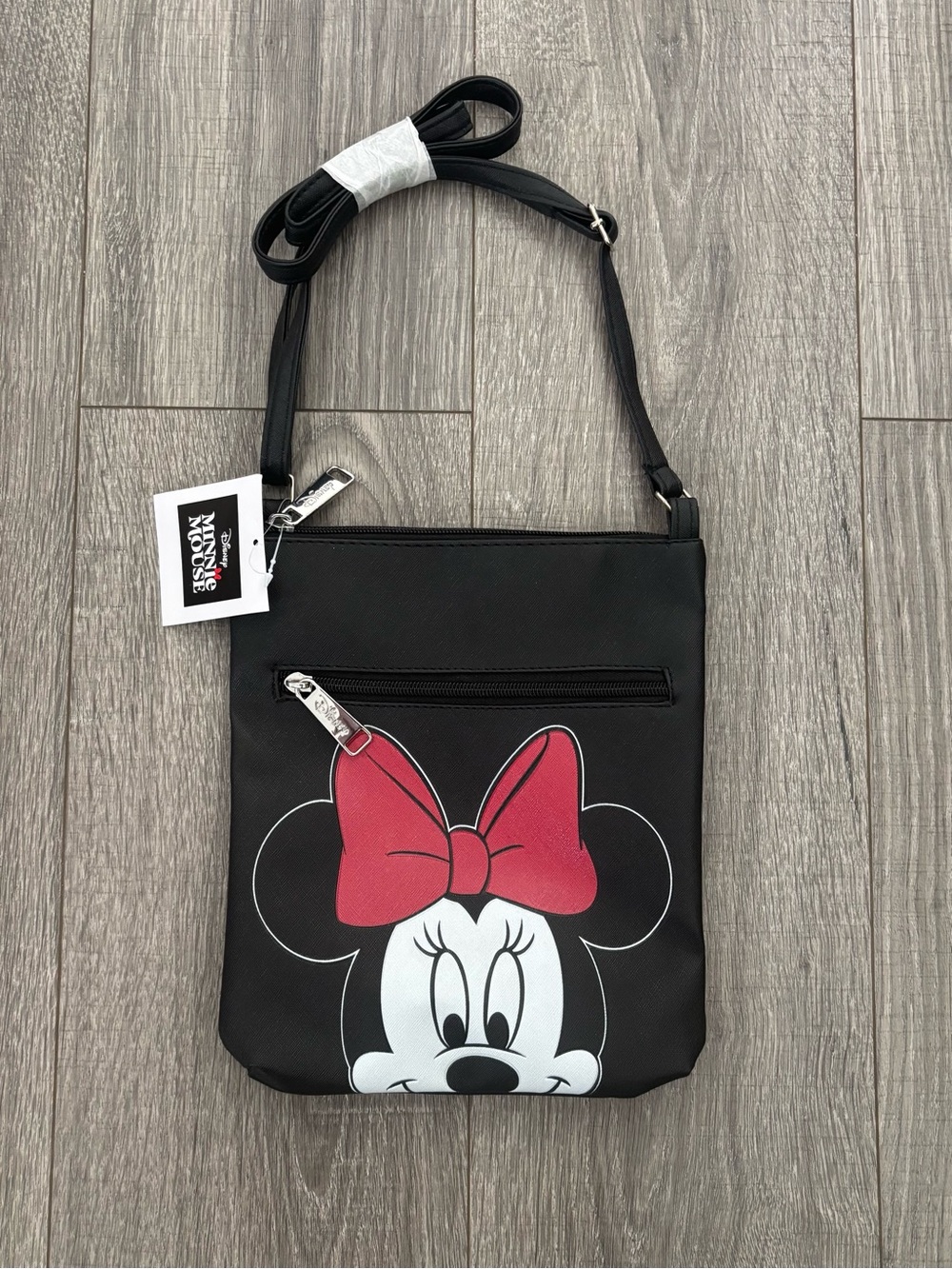 Disney Minnie Mouse Black Red Bow Crossbody Bag NWT